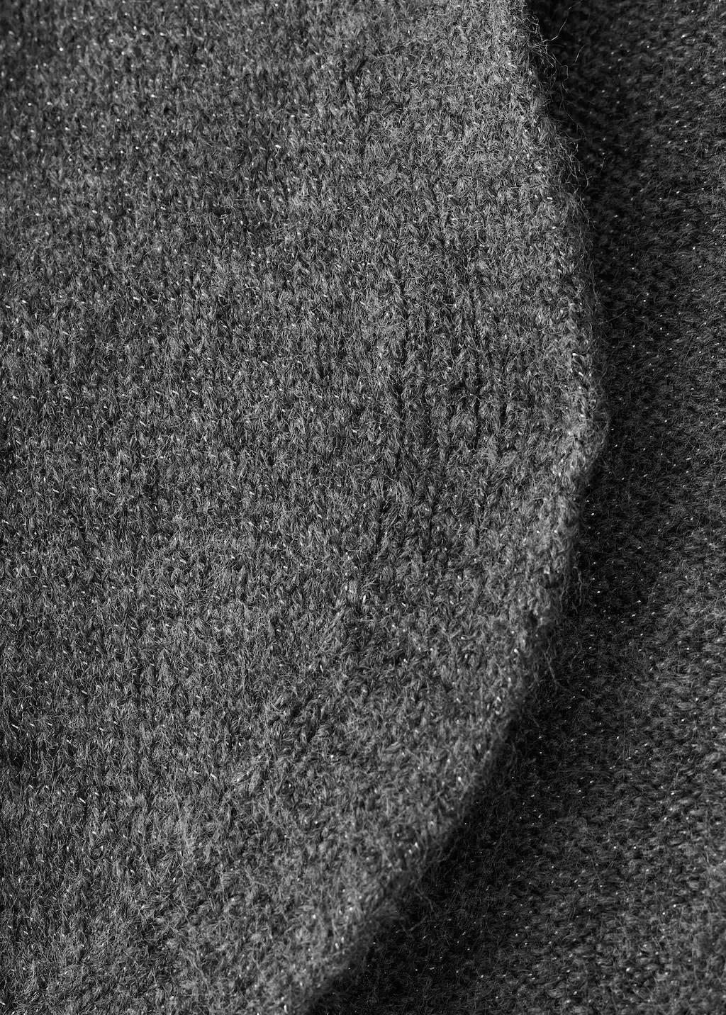 Grey Lurex Cropped Cardigan, Grey, medium