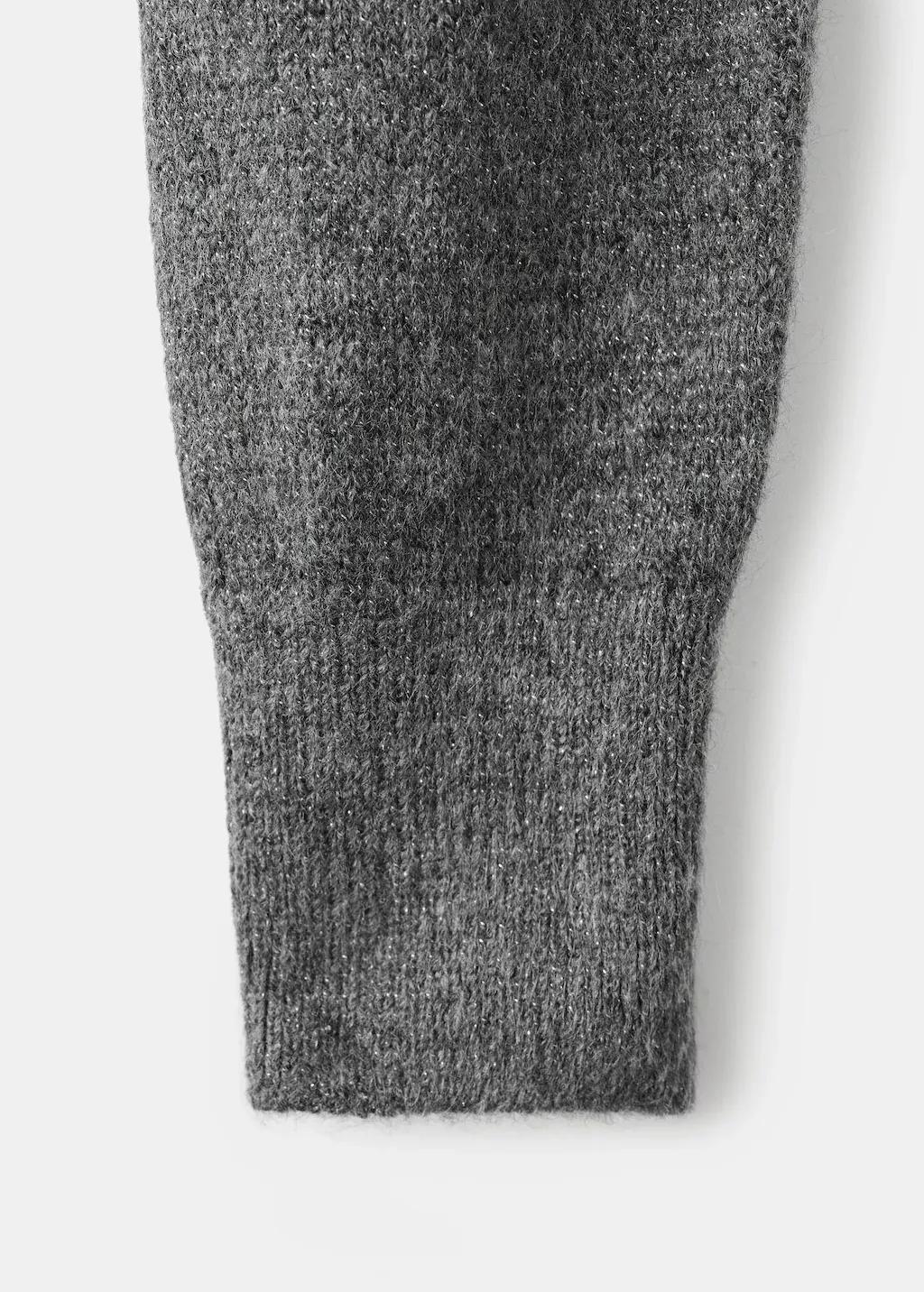 Grey Lurex Cropped Cardigan, Grey, large image number 4