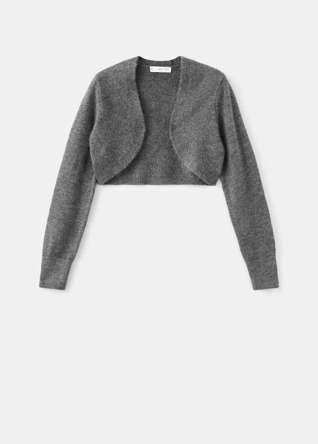 Grey Lurex Cropped Cardigan, Grey, large image number 5