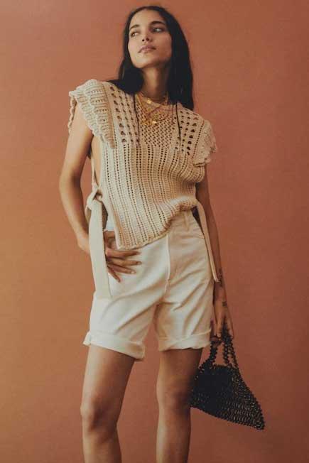 Brown Wood Beaded Bag, Women, , large image number 0