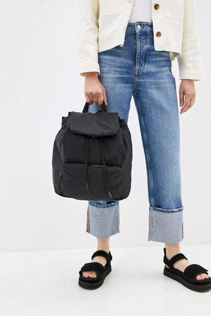 Black Quilted Backpack, Women, , large image number 0