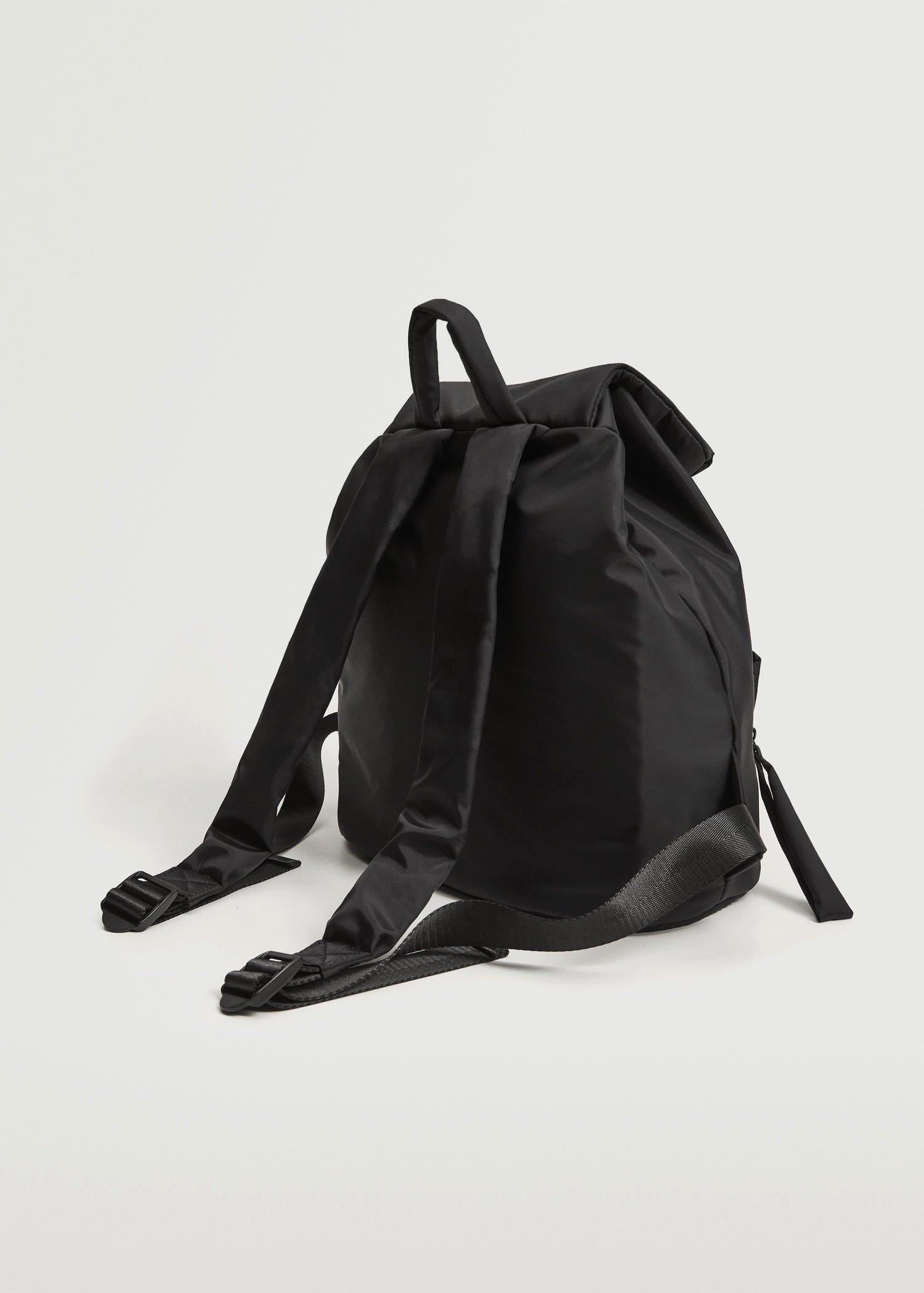 Black Quilted Backpack, Women, , large image number 4