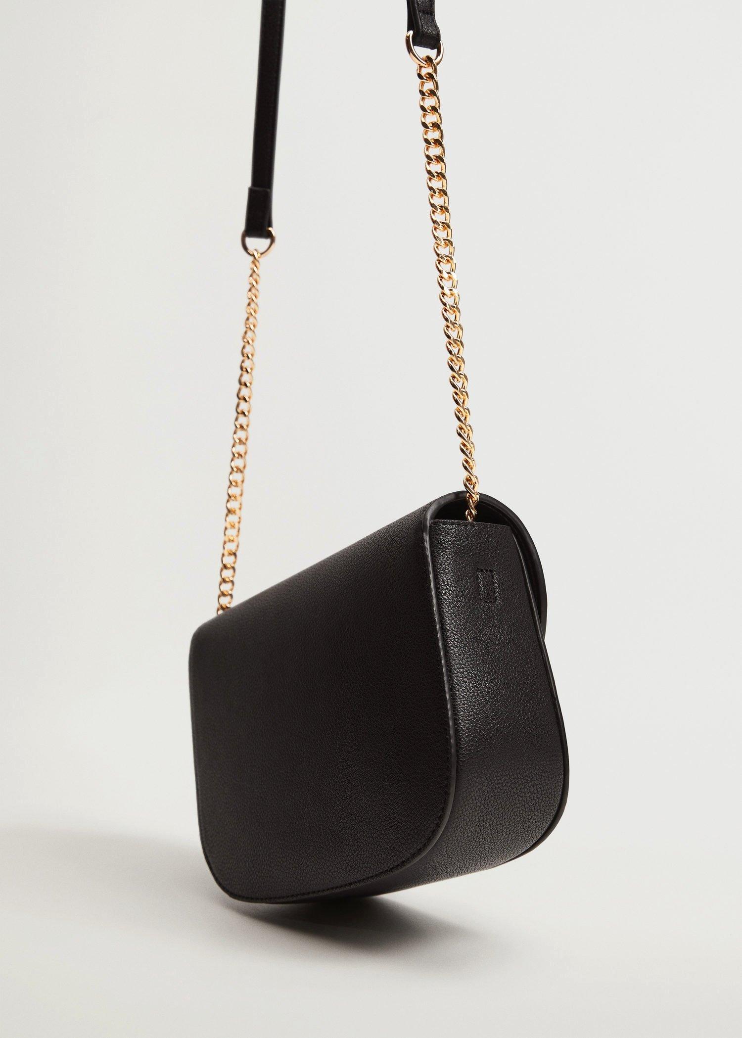 Black Flap Pebbled Bag, , large image number 1
