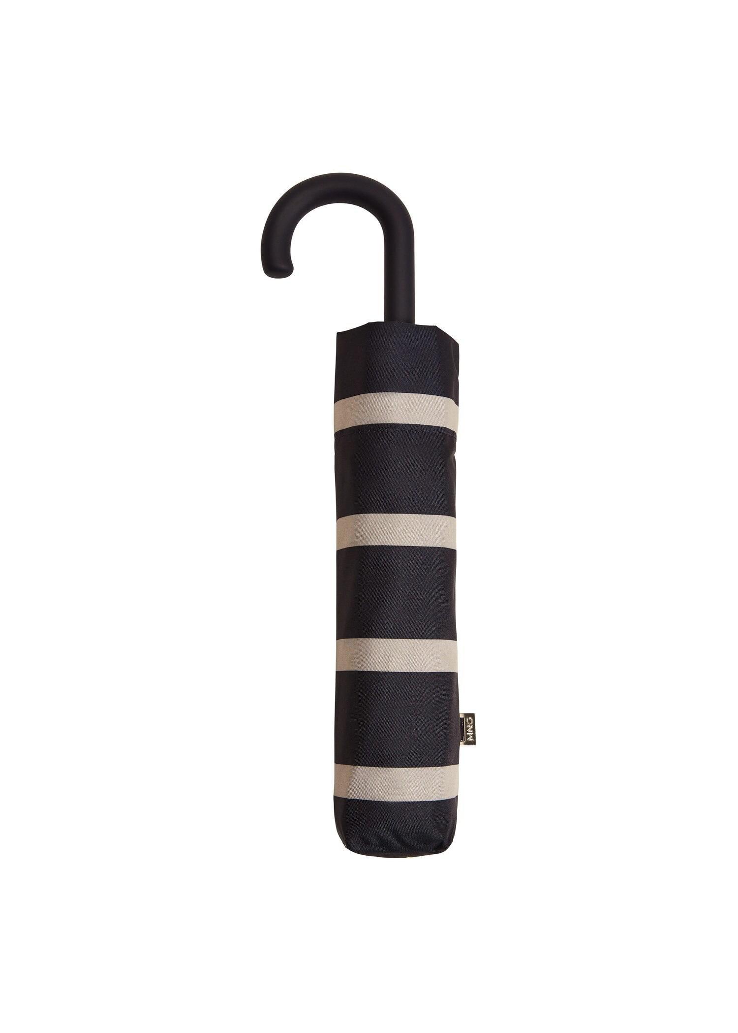 Navy Striped Folding Umbrella, Women, , large image number 0