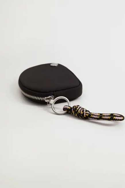 Black Quilted Coin Purse With Knot, Women, , large image number 0