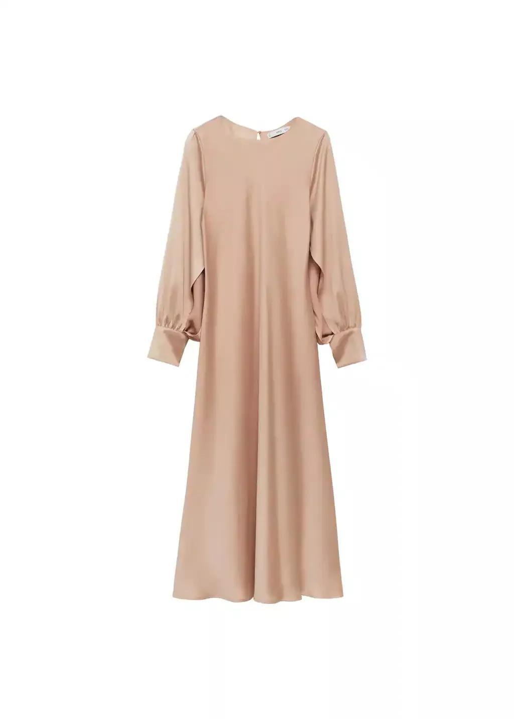 LT-PASTEL PINK Satin dress with slit sleeves, Light-Pastel Pink, large image number 4