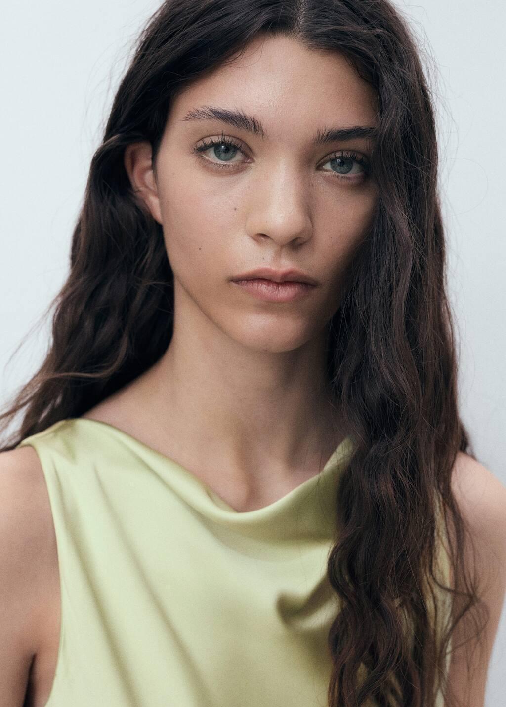 Green Combined Dress With Asymmetrical Cut, , large image number 2