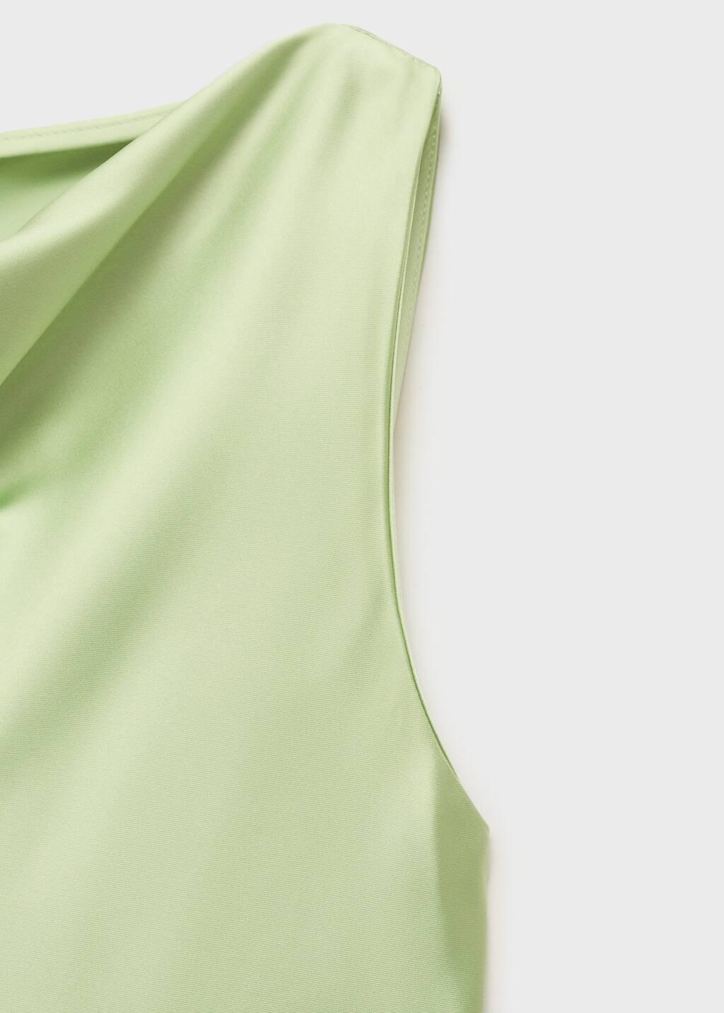 Green Combined Dress With Asymmetrical Cut, , large image number 4