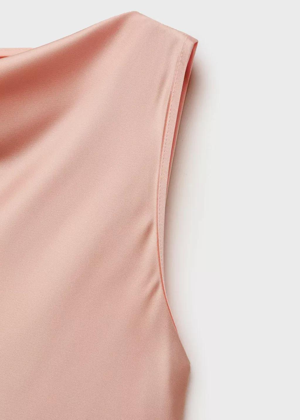Pink Combined Dress With Asymmetrical Cut, , large image number 4