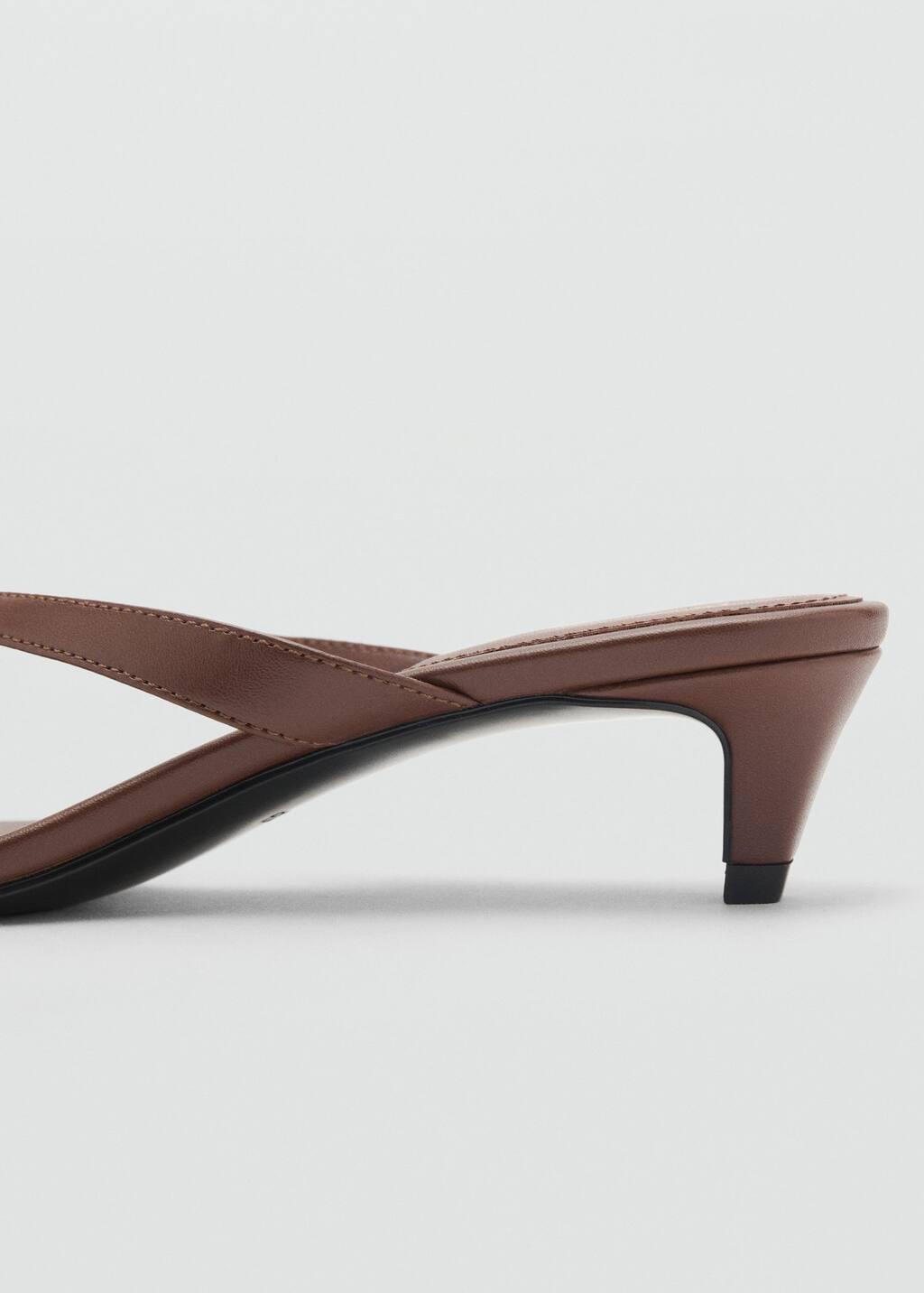 Brown Heeled Sandals With Metallic Detail, , large image number 4