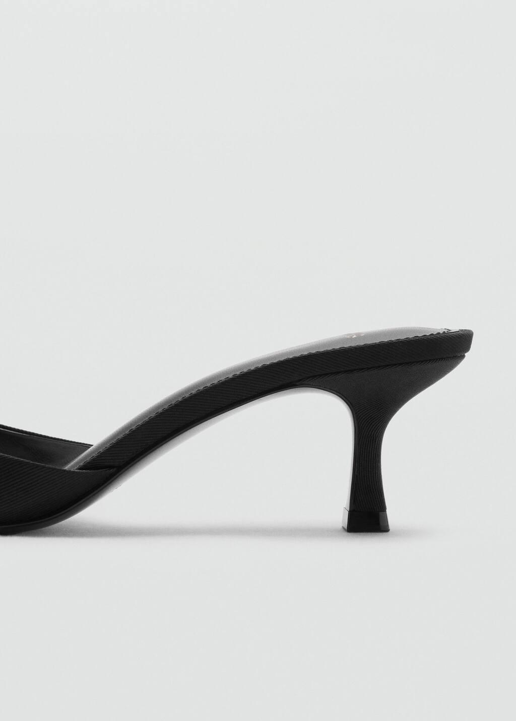 BLACK Kitten-heel sandals with strap, , large image number 1