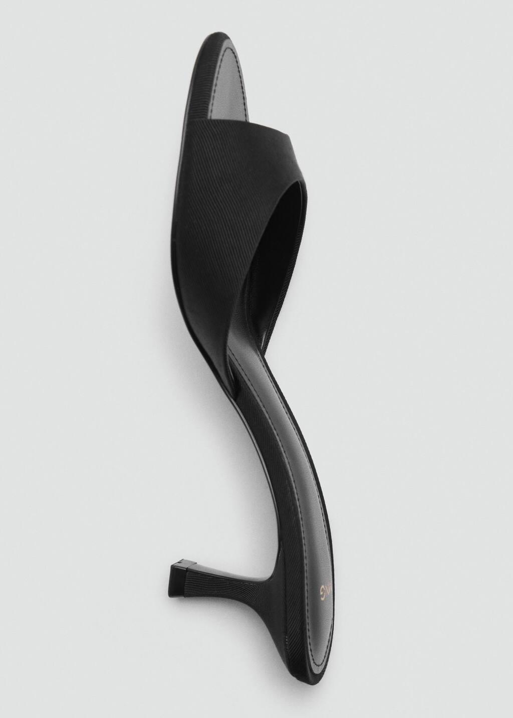 BLACK Kitten-heel sandals with strap, , large image number 4