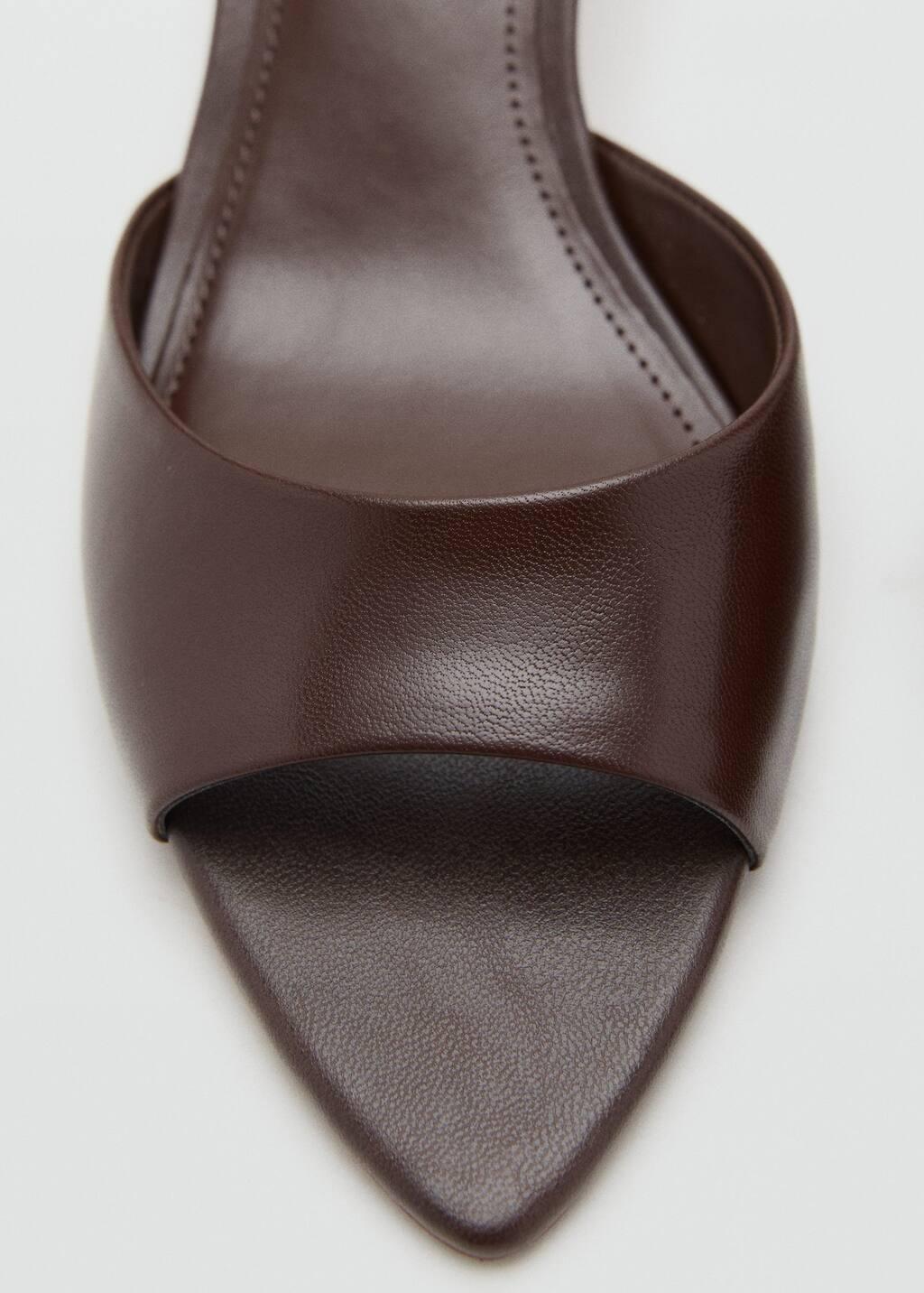Burgundy Kitten-Heel Leather Sandal, , large image number 1