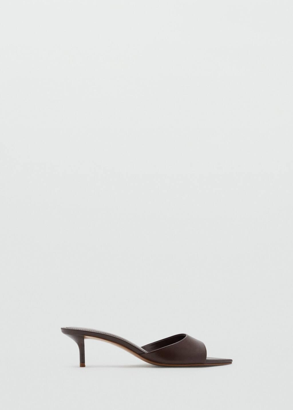 Burgundy Kitten-Heel Leather Sandal, , large image number 3