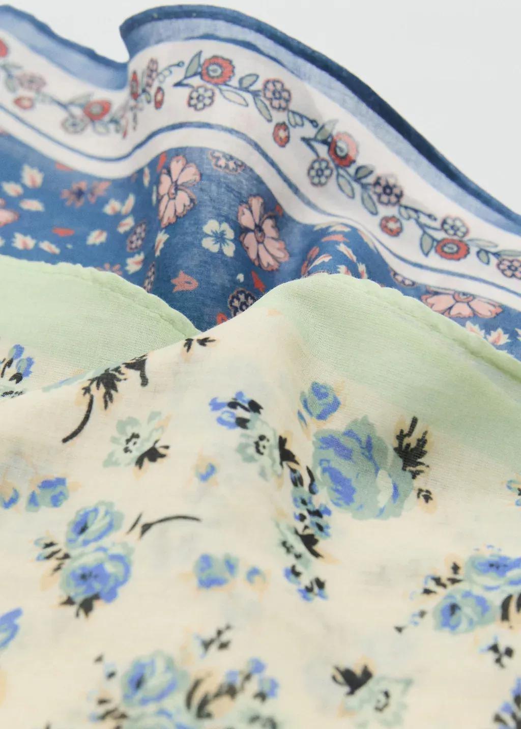 Blue Set Of 2 Printed Handkerchiefs, Medium Blue, large image number 0