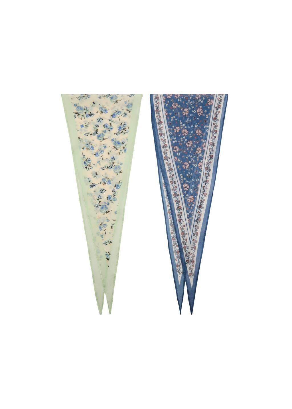 Blue Set Of 2 Printed Handkerchiefs, Medium Blue, large image number 3
