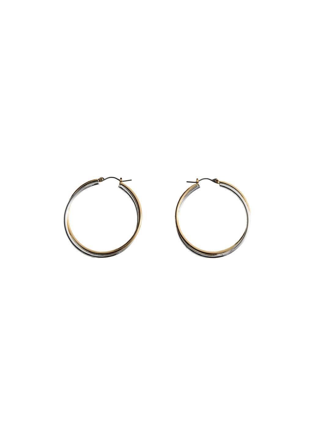 GOLD Two-tone double-hoop earrings, Gold, large image number 2