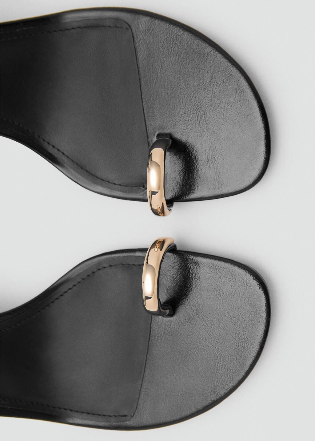 BLACK Heeled sandals with metallic detail, , large image number 4