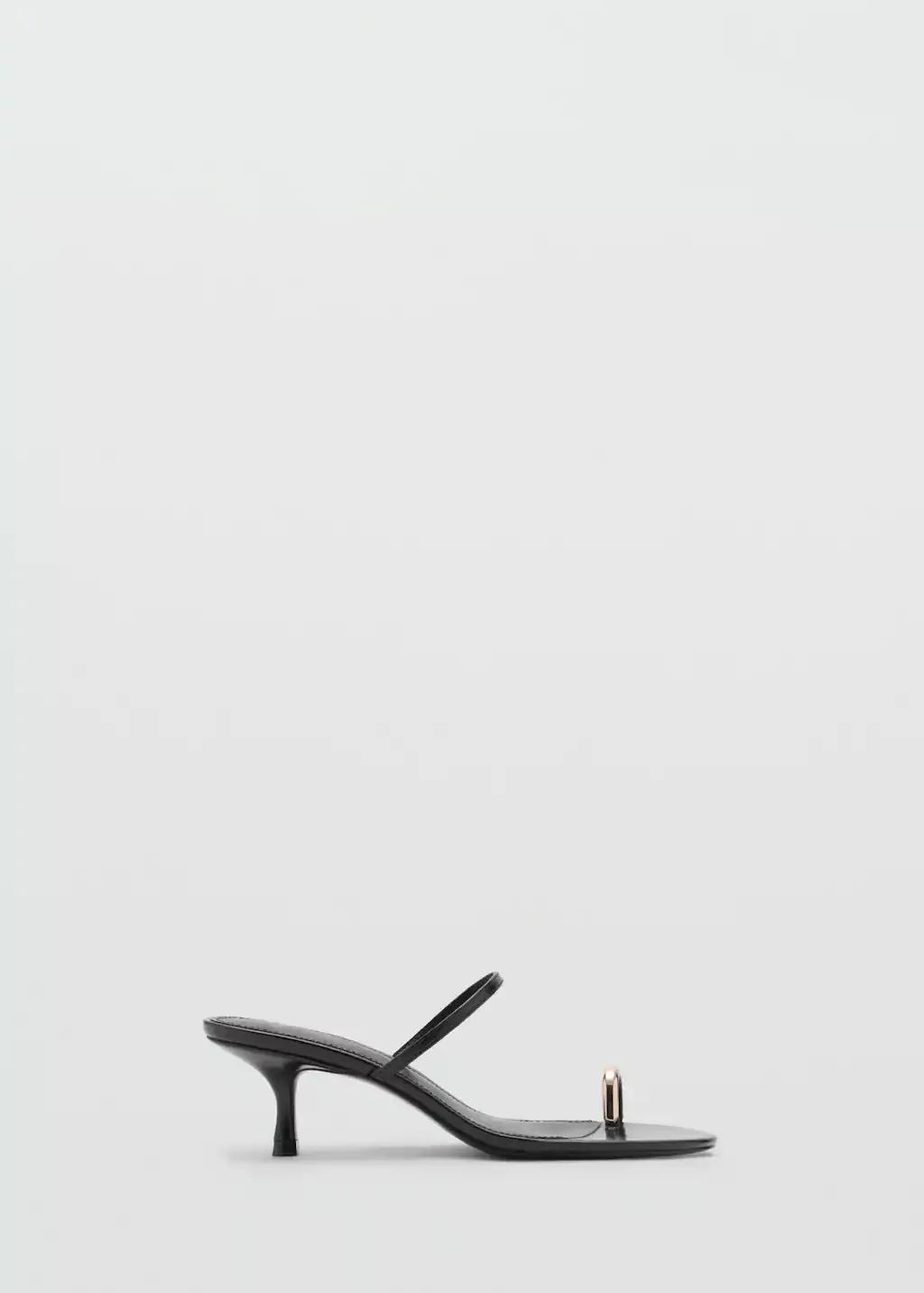 Black Heeled Sandals With Metallic Detail, 0201_99, large image number 5