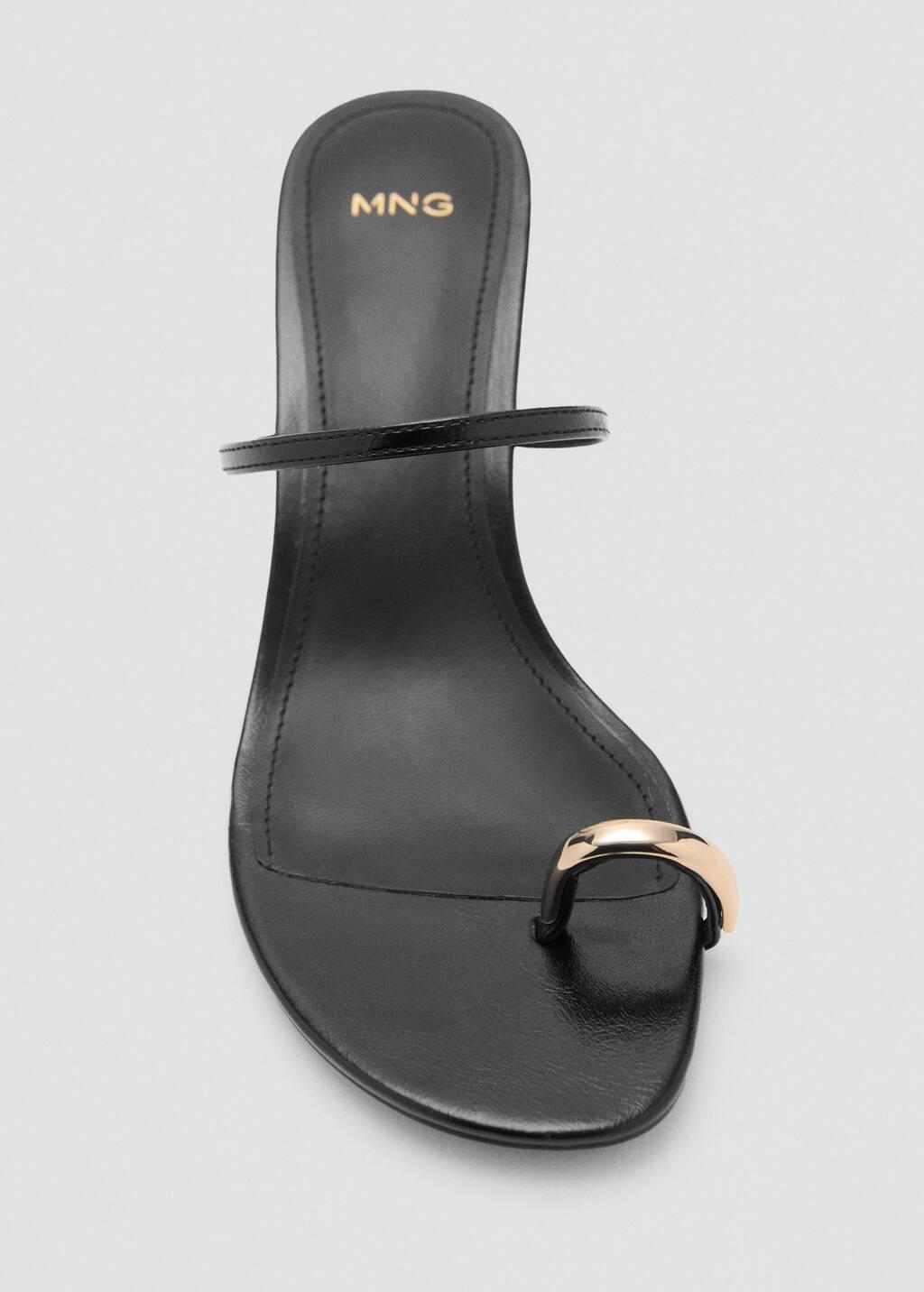 BLACK Heeled sandals with metallic detail, , large image number 6