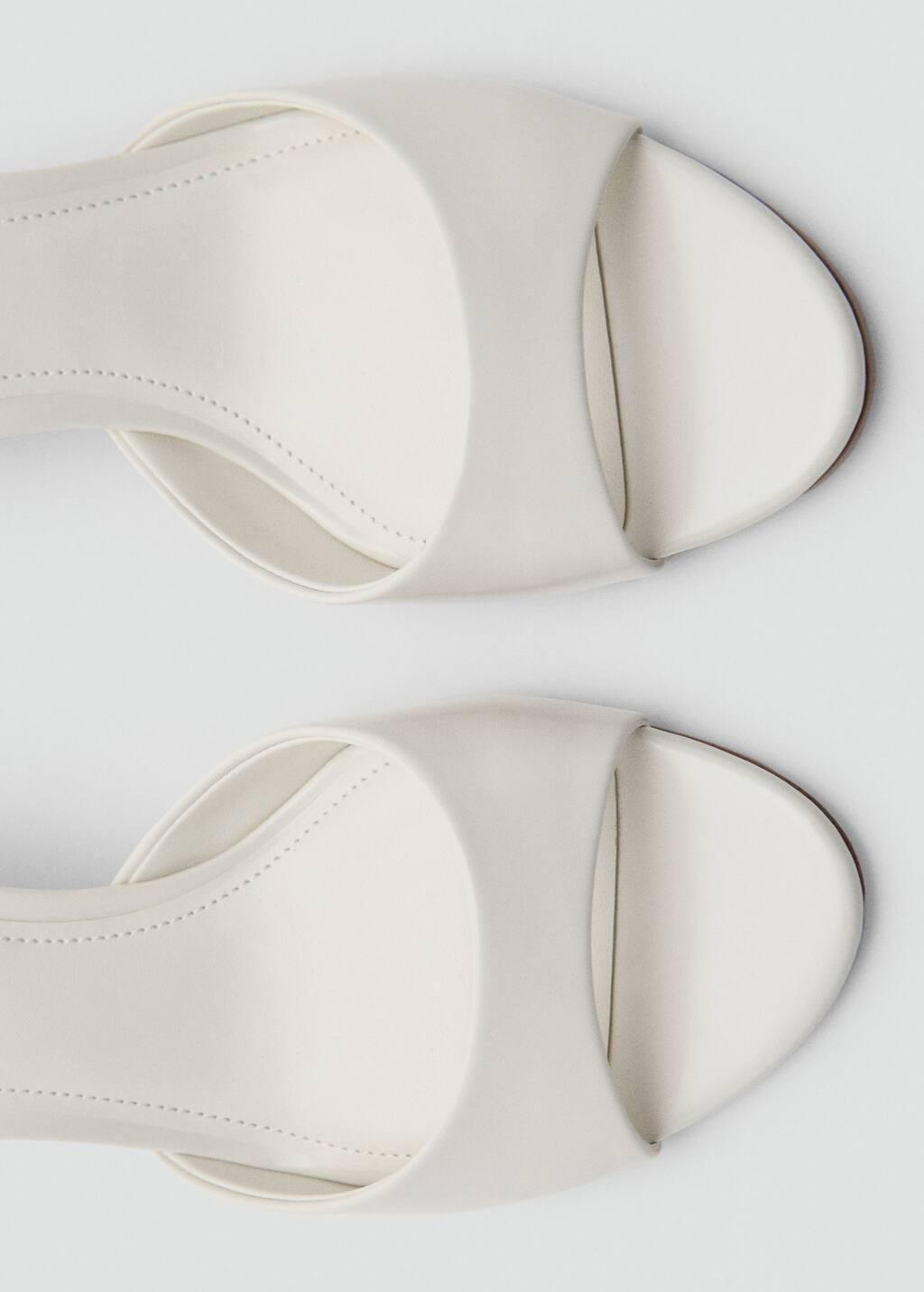 White Kitten-Heel Sandals With Strap, , large image number 2
