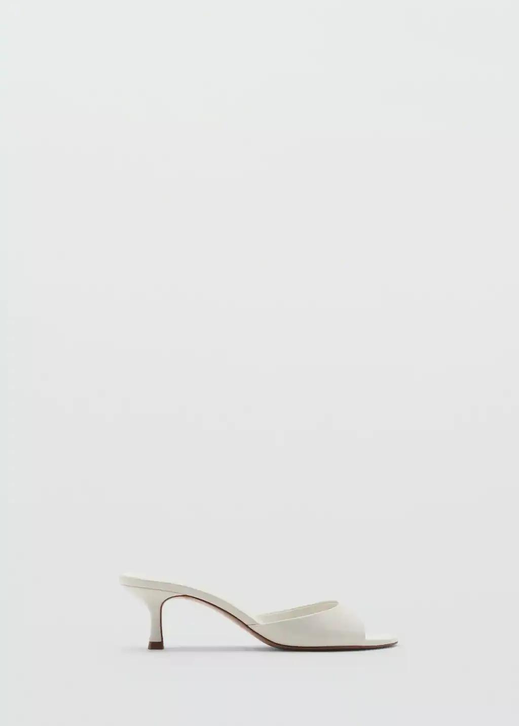 White Kitten-Heel Sandals With Strap, , large image number 4