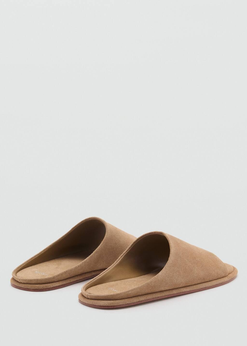 LT PASTEL BROWN Suede leather sandals, , large image number 1