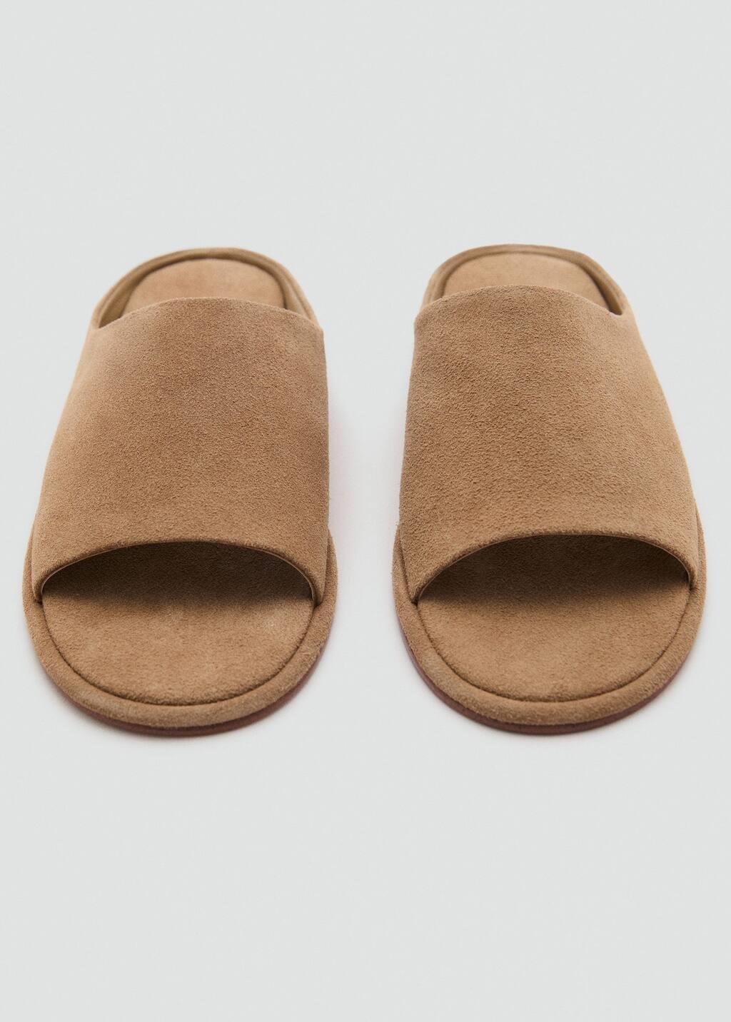 LT PASTEL BROWN Suede leather sandals, , large image number 2