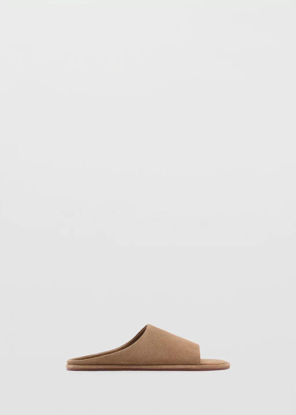 LT PASTEL BROWN Suede leather sandals, , large image number 3