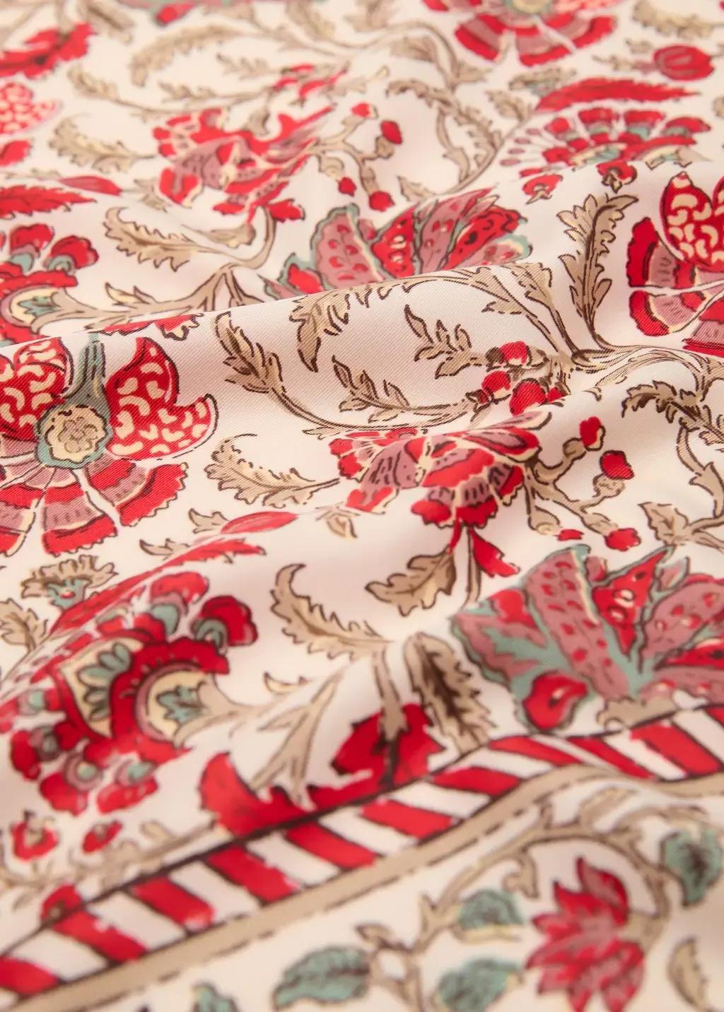 Cream Flowers Printed Scarf, , medium