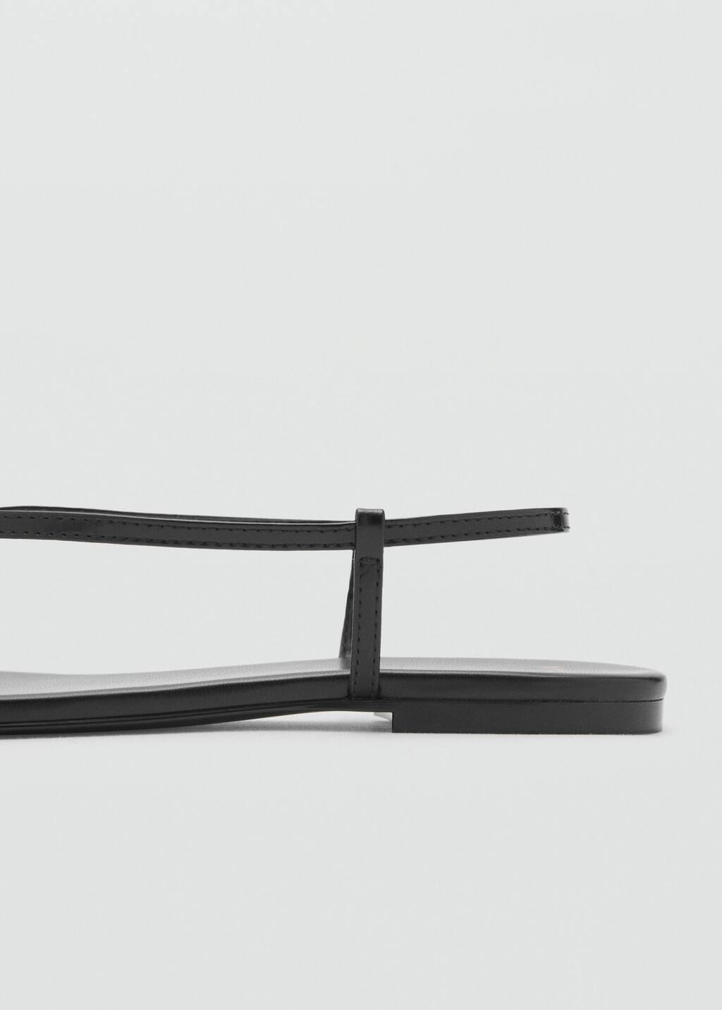 BLACK Leather sandals with strap and contrasting toe, Black, large image number 4