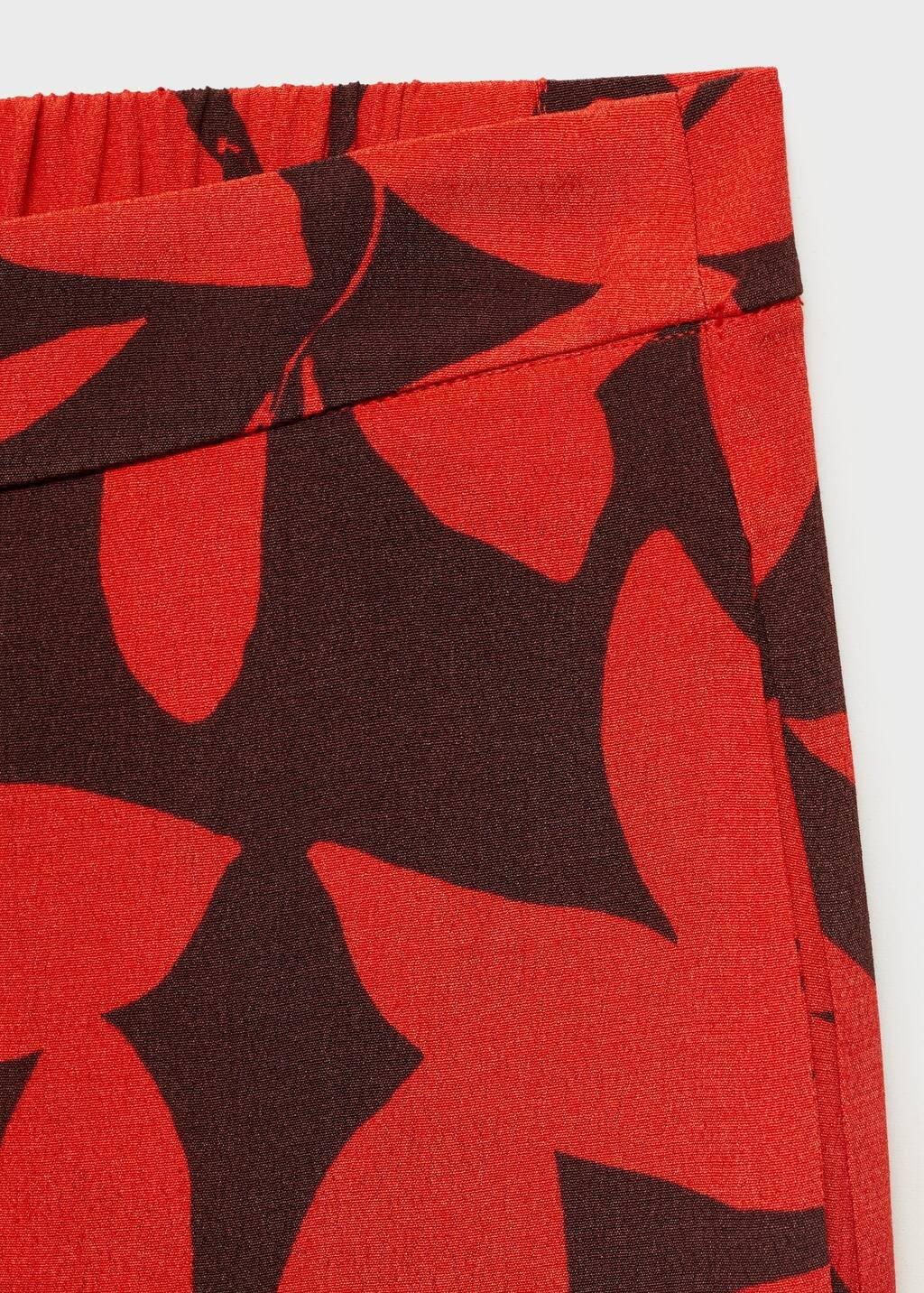 Red Flowy Printed Trousers, , large image number 7