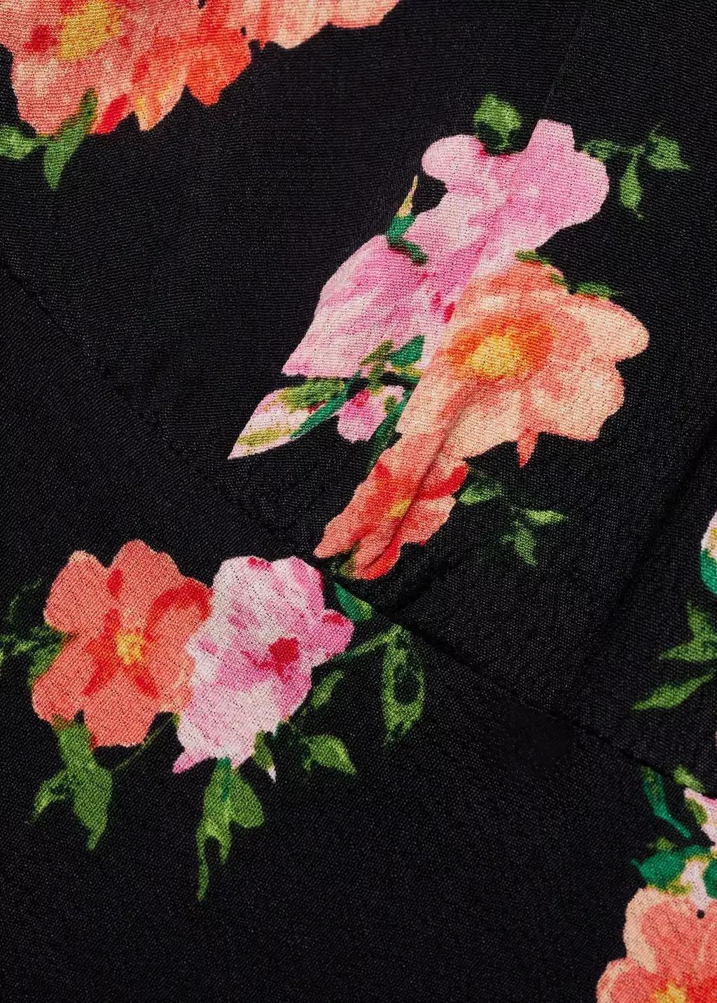 Black Long Floral Dress, Black, large image number 7
