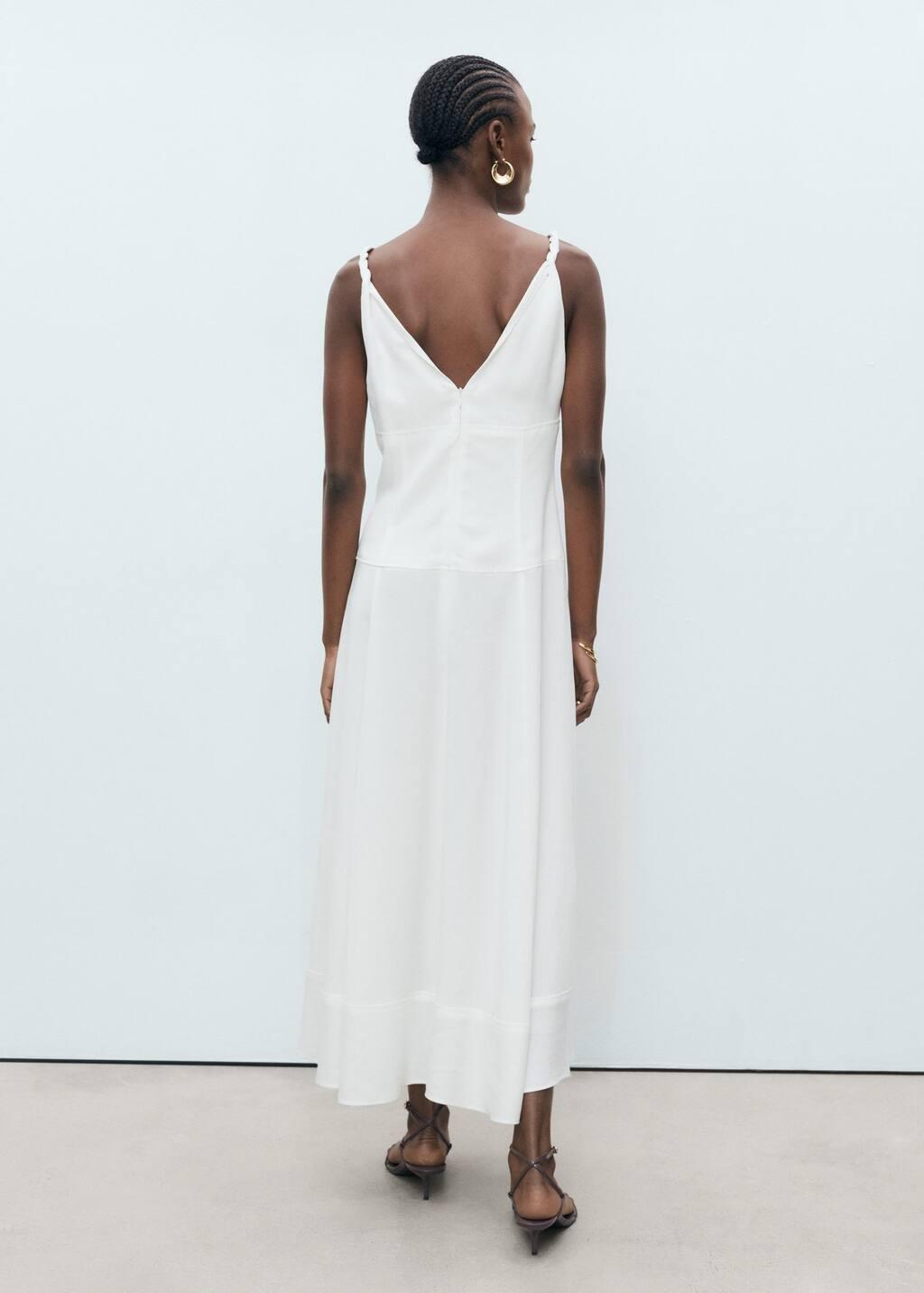 White V-Neckline Long Dress, , large image number 6