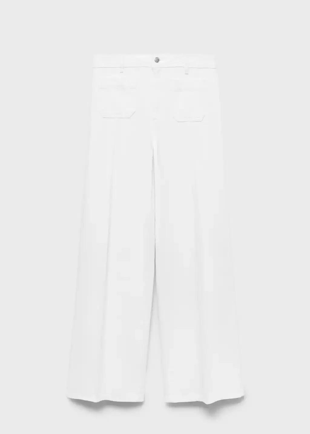 White High-Rise Wide Leg Jeans With Pockets, 0201_01, large image number 3