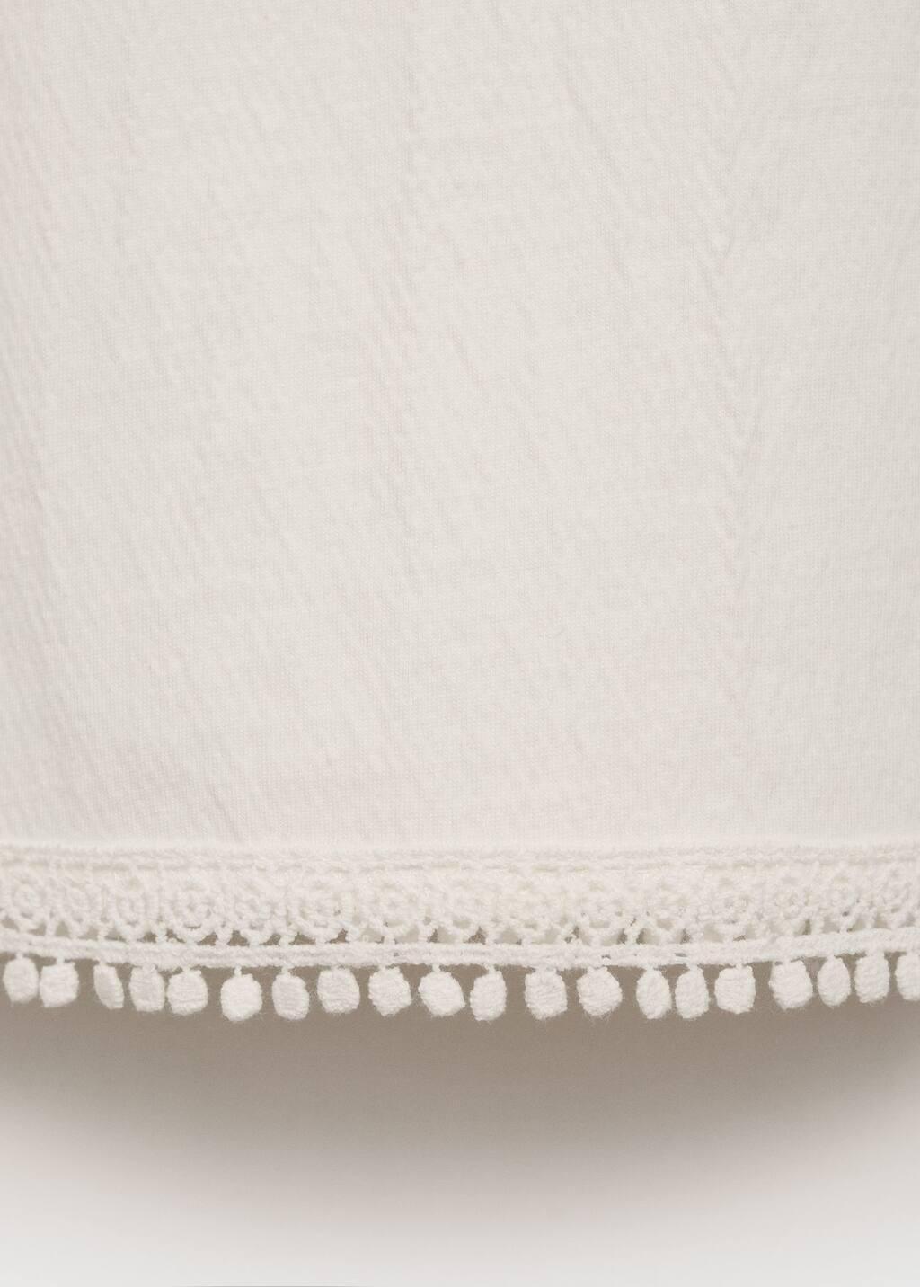 NATURAL WHITE Textured embroidered t-shirt, Kids Girl, Natural White, medium