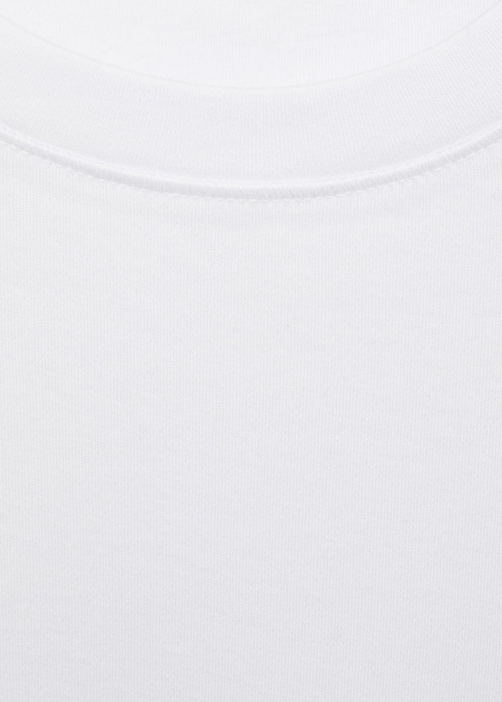 White Cotton Short-Sleeved T-Shirt, , large image number 2