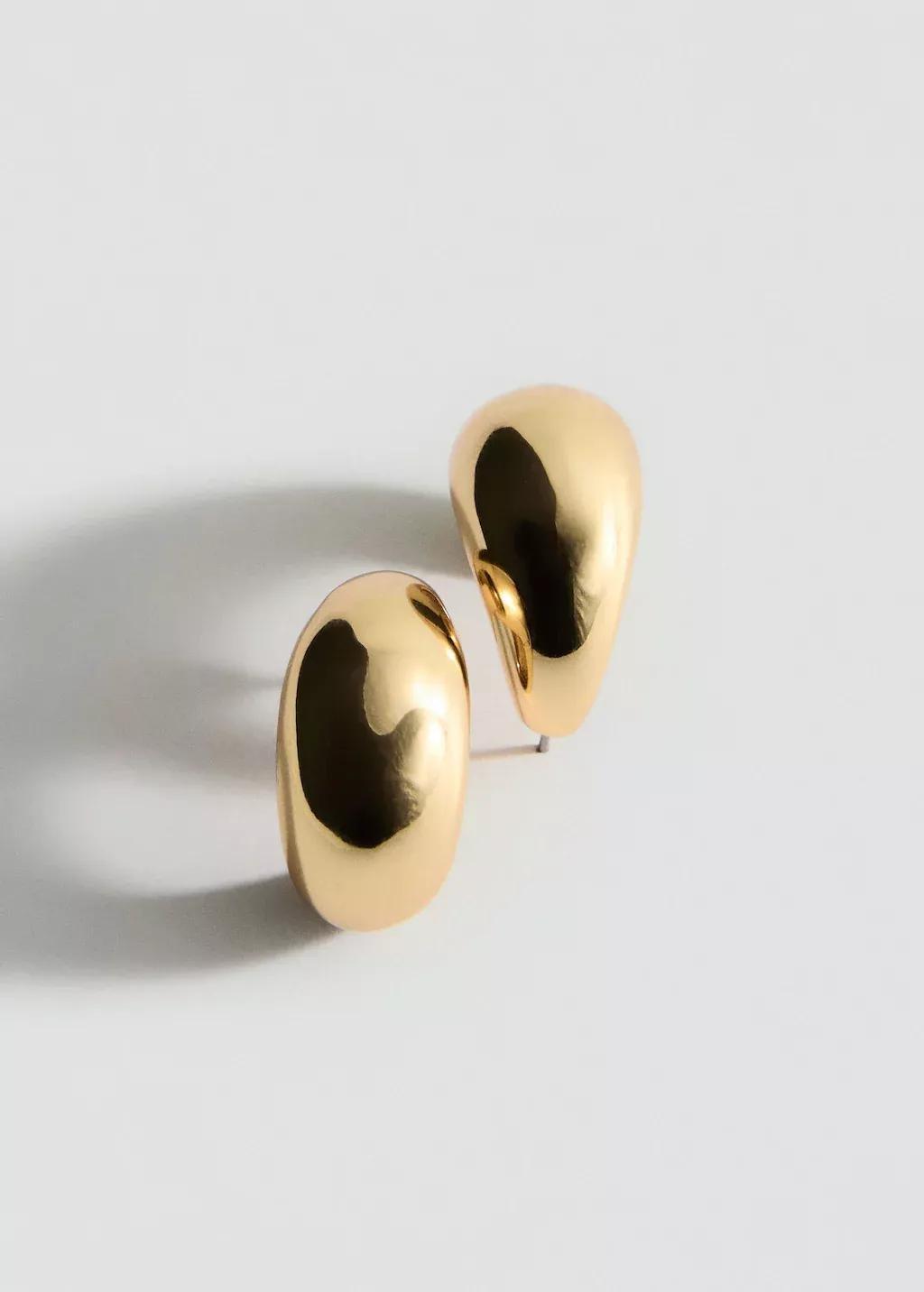 GOLD Volume hoop earrings, Gold, large image number 0