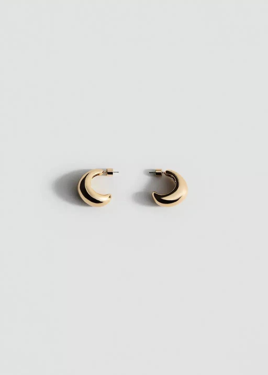 GOLD Volume hoop earrings, Gold, medium