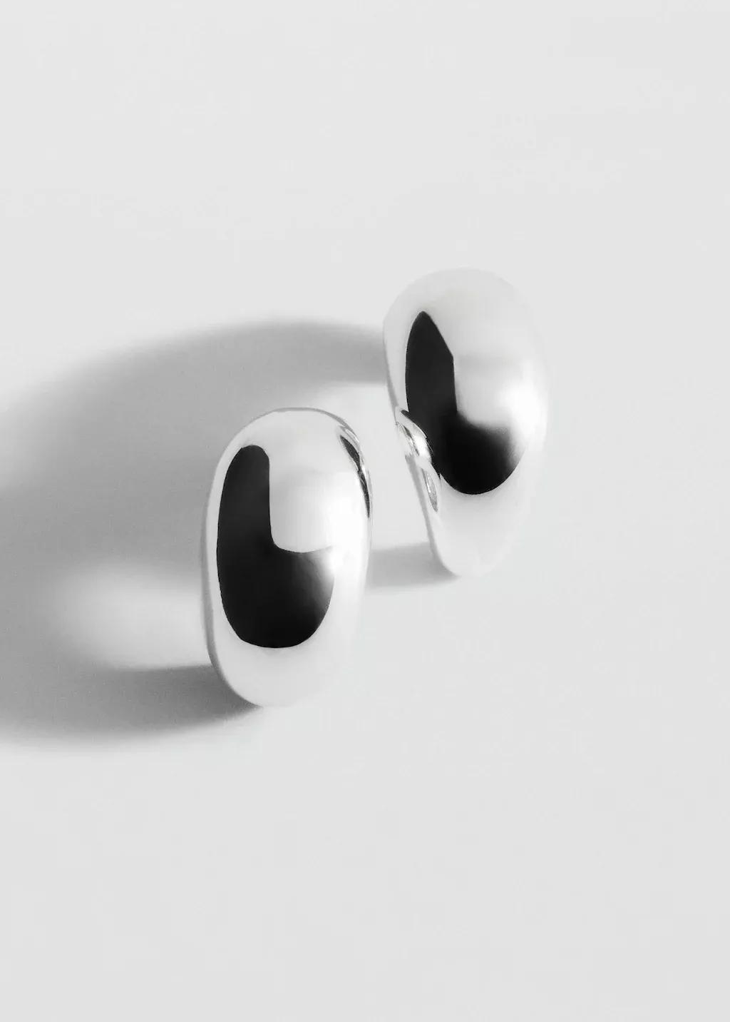 SILVER Volume hoop earrings, Silver, large image number 0