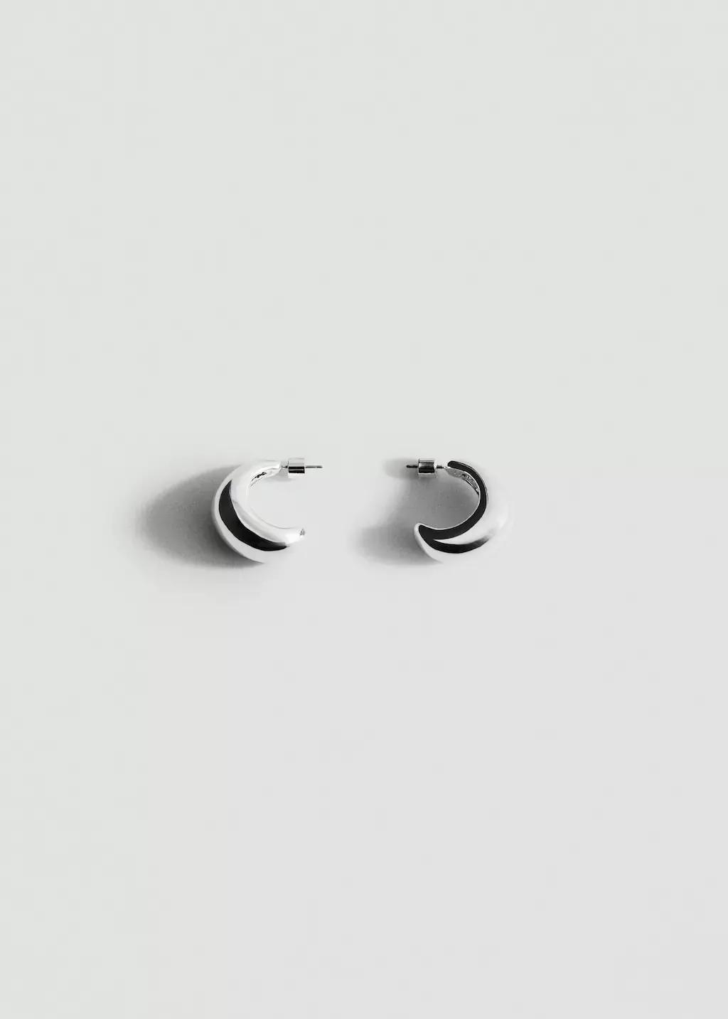 SILVER Volume hoop earrings, Silver, large image number 1