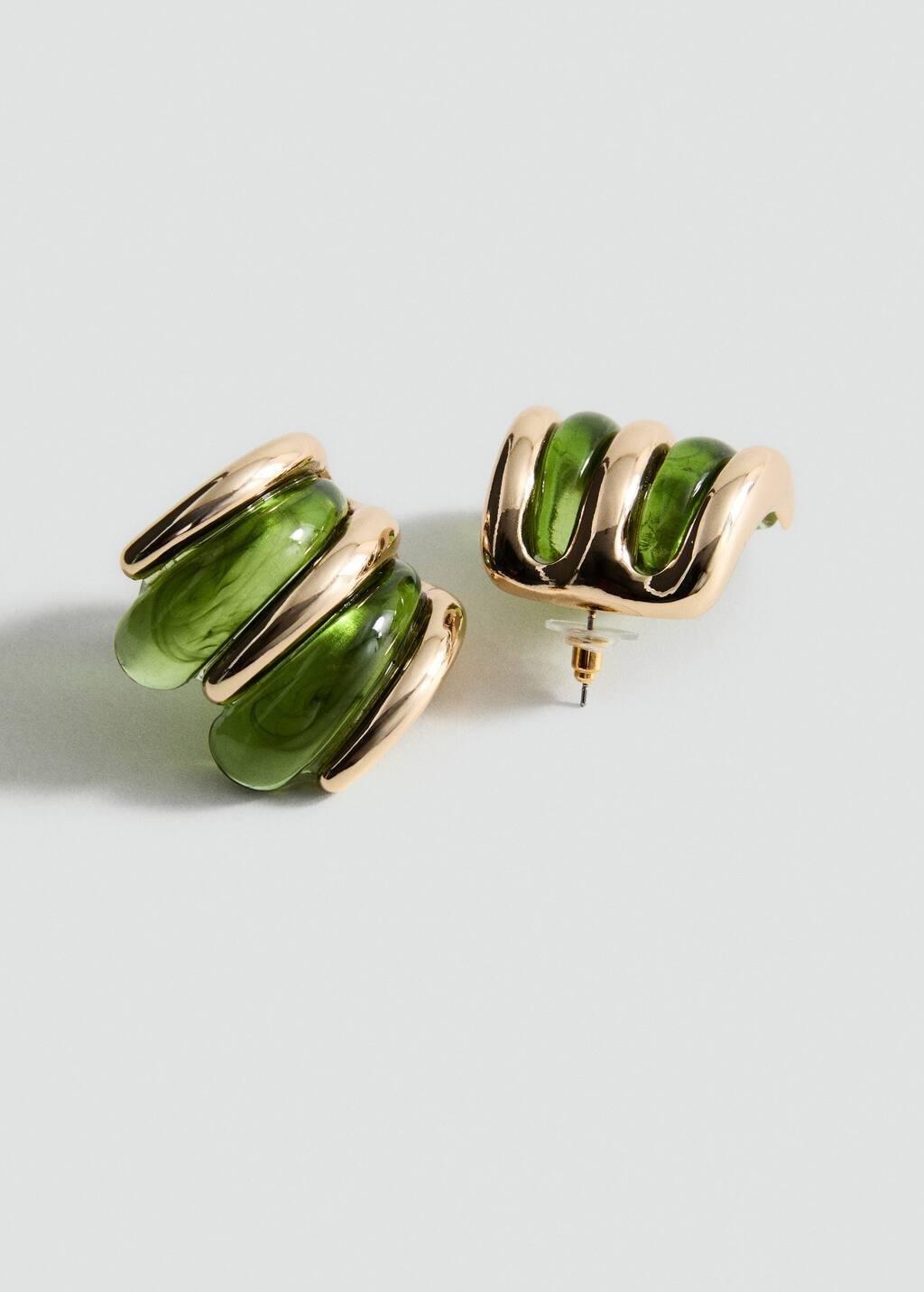GOLD Mixed resin earrings, 0201_OR, large image number 0