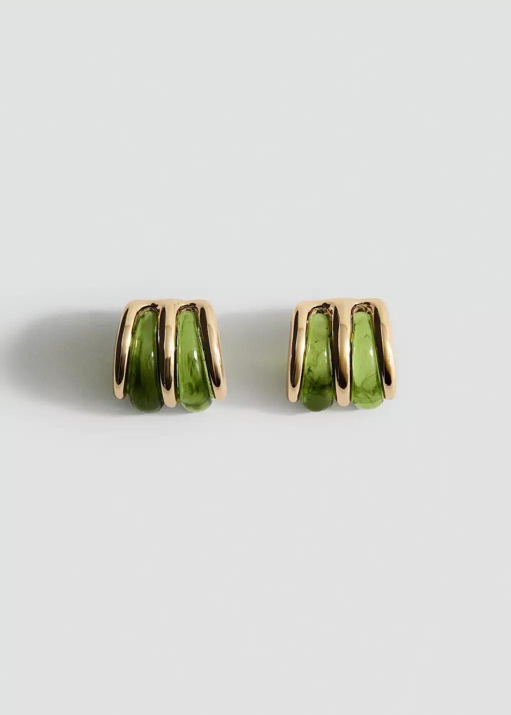 GOLD Mixed resin earrings, 0201_OR, large image number 3