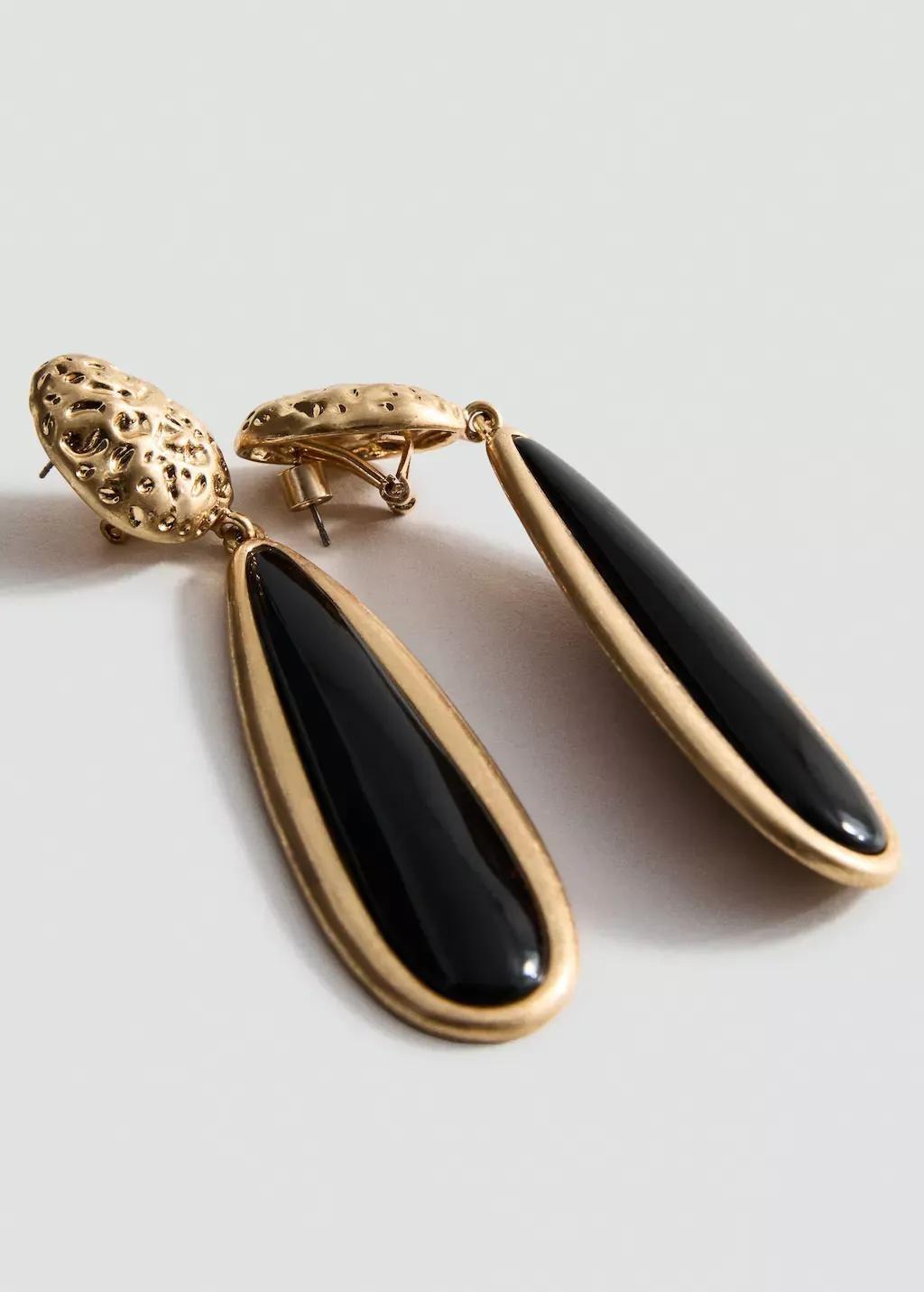 GOLD Resin pendant earrings, 0201_OR, large image number 0
