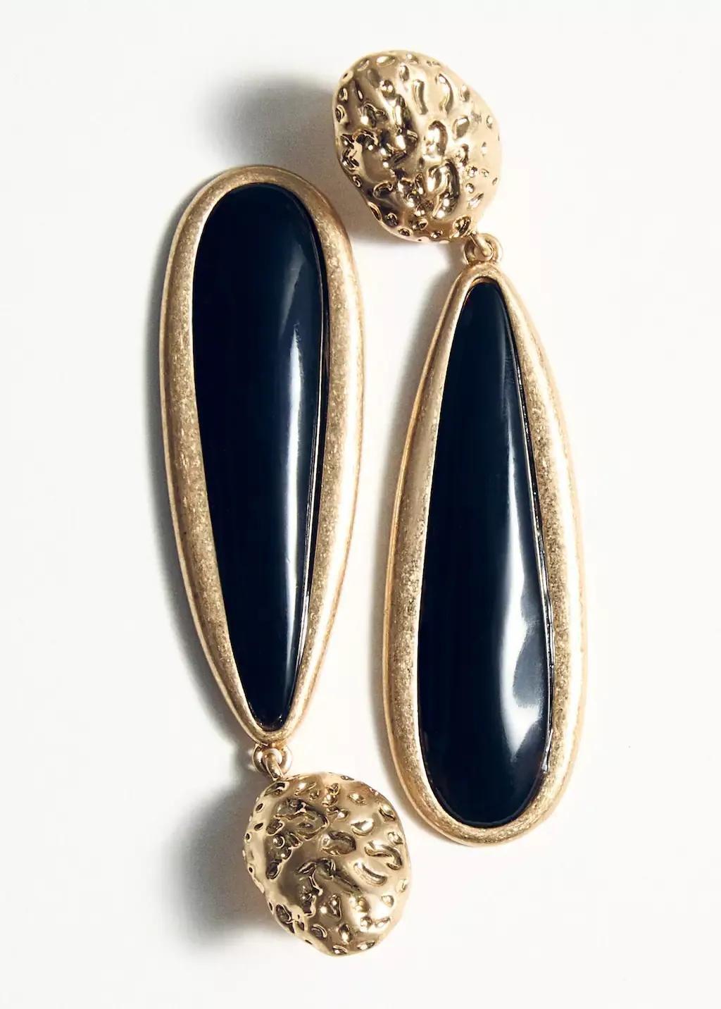 GOLD Resin pendant earrings, 0201_OR, large image number 1