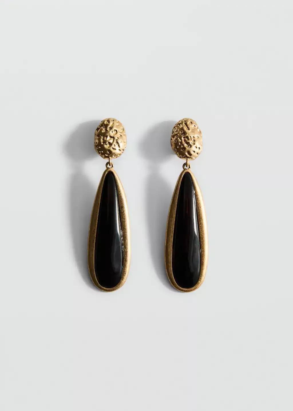 GOLD Resin pendant earrings, 0201_OR, large image number 3