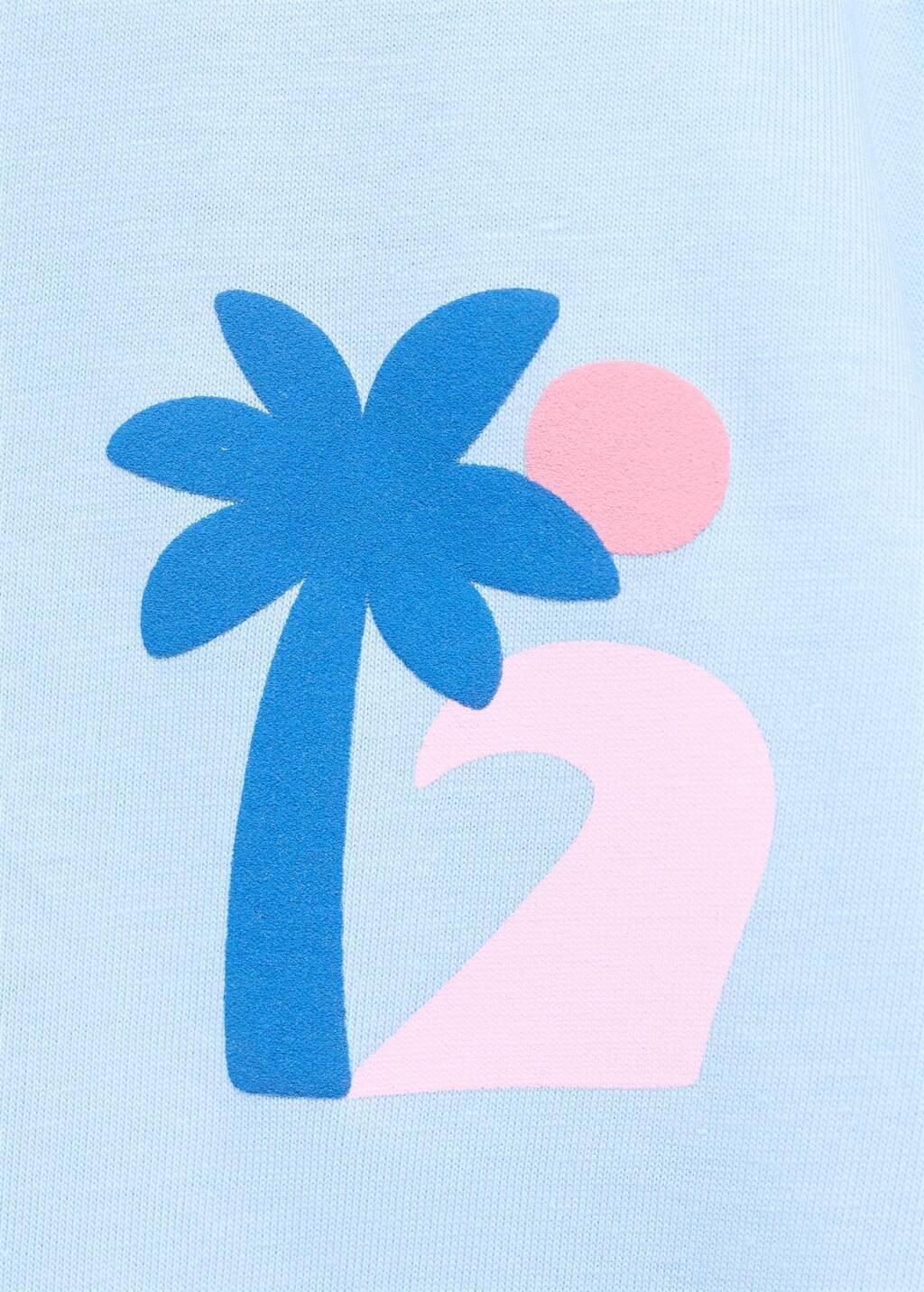 Blue Palm Print T-Shirt, Kids Boys, , large image number 2