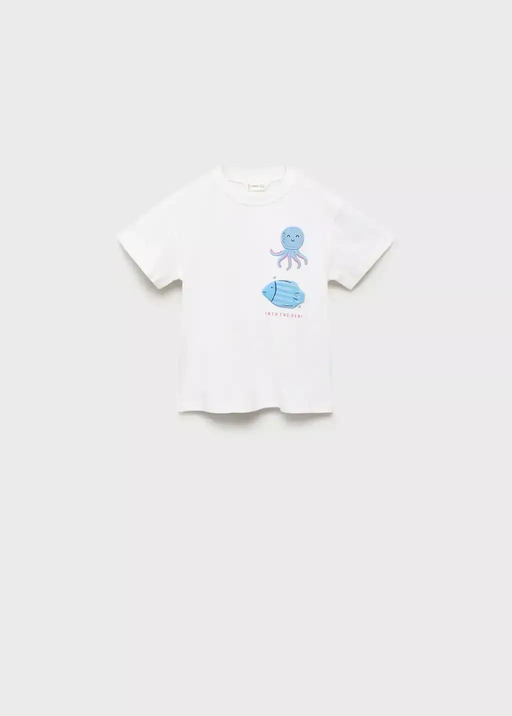 WHITE Embossed design T-shirt, Baby Boy, , large image number 0