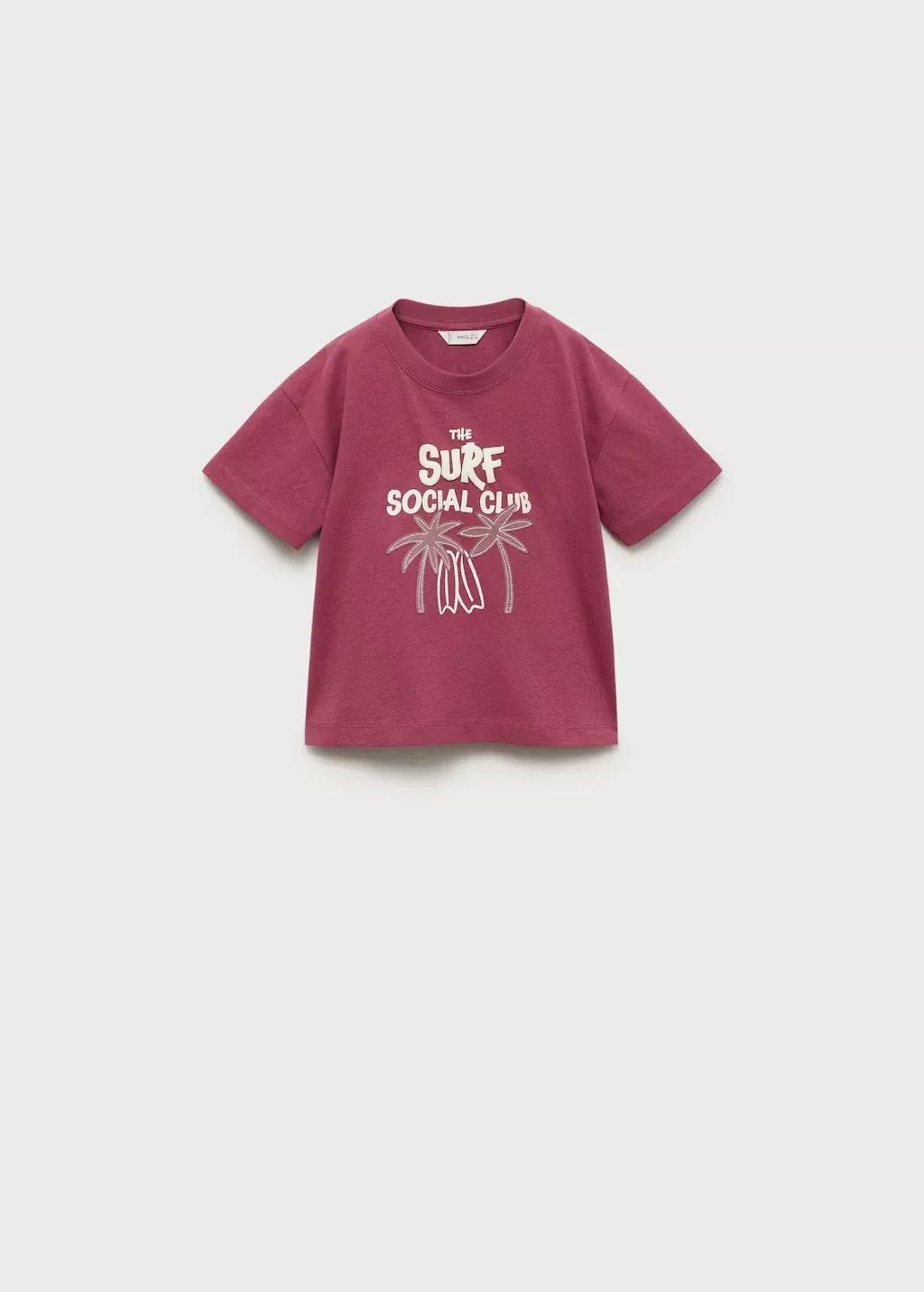 Red Embroidered Detail Print T-Shirt, Kids Boys, , large image number 0