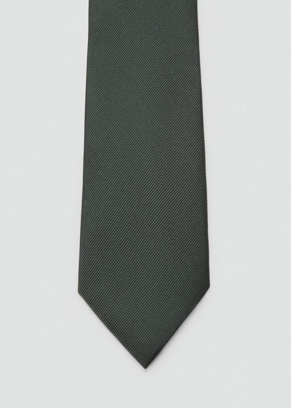 Green Plain Silk Tie, Green, large image number 5
